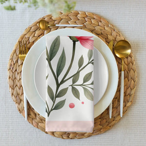 Pink Floral Cloth Napkin Set – Soft Polyester - Dipaliz - Napkins