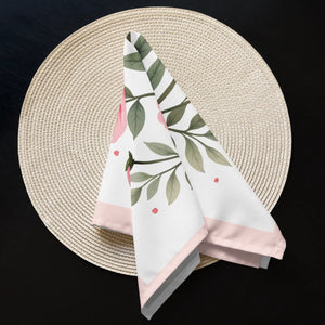 Pink Floral Cloth Napkin Set – Soft Polyester - Dipaliz - Napkins
