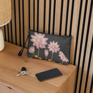 Floral Gold Center Crossbody Bag - Pink Faux Leather - Dipaliz - Cross Body Bags