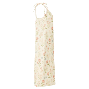 Pink Floral Midi Dress – Built-in Bra - Dipaliz - Dresses - Xs