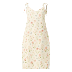Pink Floral Midi Dress – Built-in Bra - Dipaliz - Dresses - Xs