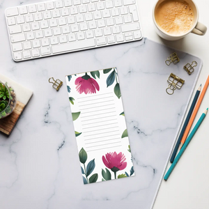 Vibrant Pink Flowers Notepad - Creative Vibes - Dipaliz - Notepads