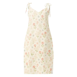 Midi Dress Pink Flowers Built-in Bra Support Comfort - Dipaliz - Xs - Dresses