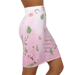 Pink Flowers Women’s Mini Skirt Stretch Chic Style - Dipaliz - Skirts