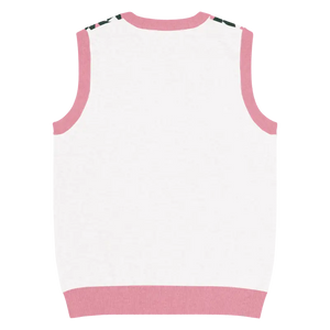 Pink Geometric Origami Knit V-neck Vest - Dipaliz - Vests