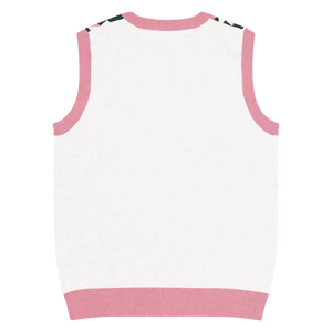 Pink Geometric Origami Knit V-neck Vest - Dipaliz - Vests