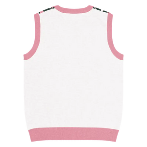 Pink Geometric Origami Knit V-neck Vest - Dipaliz - Vests