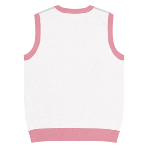 Pink Geometric Origami Knit V-neck Vest - Dipaliz - Vests