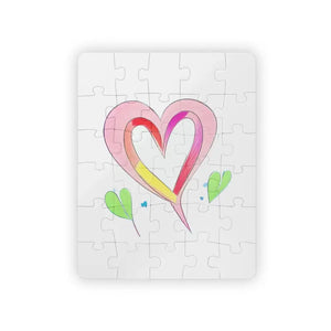 Pink Hearts Kids Puzzle 30 Piece Rounded Corners Fun by Dipaliz - Pcs (vertical) - Jigsaw Puzzles