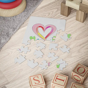 Pink Hearts Kids Puzzle 30 Piece Rounded Corners Fun by Dipaliz - Jigsaw Puzzles