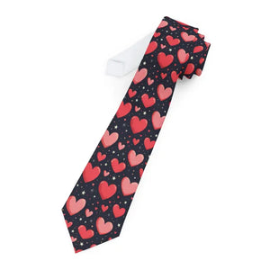 Pink Hearts Pattern Necktie - Fabulous Eye-catching Style - Dipaliz - one Size - Neckties