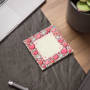 Pink Hearts Sticky Notes - Colorful Organization - Dipaliz - 4’’ x / White