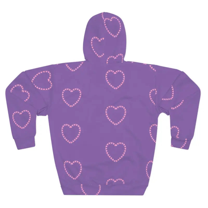 Chic Pink Hearts Purple Unisex Pullover Hoodie - All Over Prints