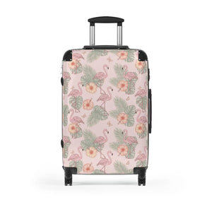 Pink Hibiscus Travel Luggage – Removable Lined Interior - Dipaliz - Suitcases