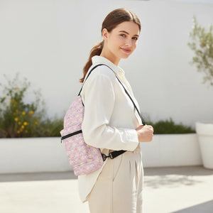Pink Kawaii Cloud Sling Bag - Pastel Heart Pattern - Dipaliz - Cross Body Bags
