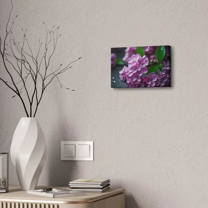 Enchanting Pink Lilac Flowers Canvas: Elegance for any Room! - 12’’ x 8’’ (horizontal) / 1.5’’ Canvas