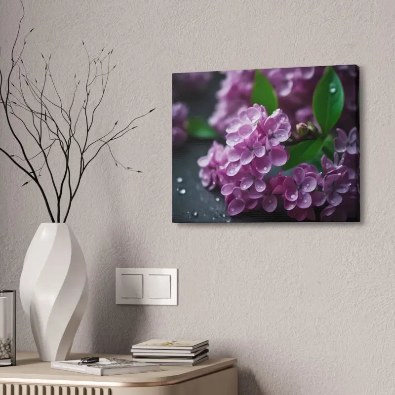 Enchanting Pink Lilac Flowers Canvas: Elegance for any Room! - 20″ x 16″ (horizontal) / 1.5’’ Canvas