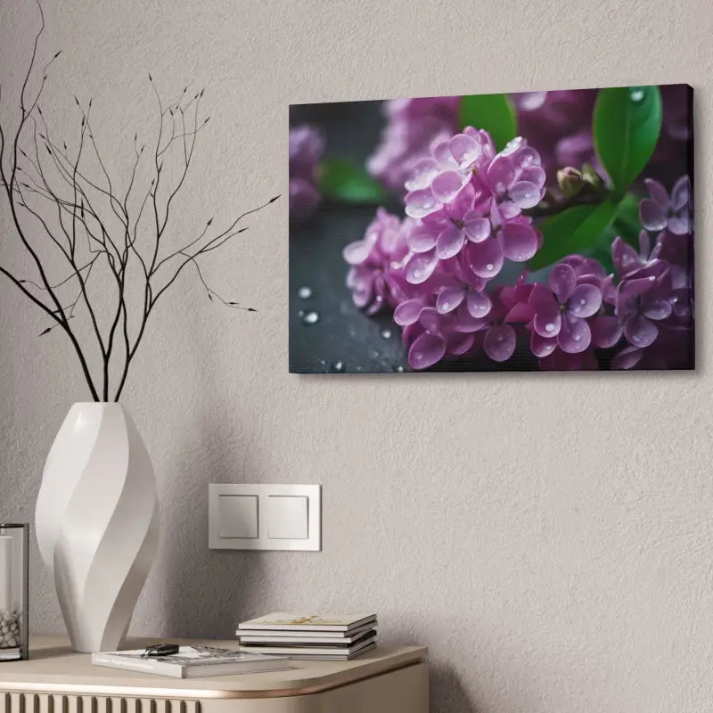 Enchanting Pink Lilac Flowers Canvas: Elegance for any Room! - 24″ x 16″ (horizontal) / 1.5’’ Canvas