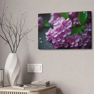 Canvas - Pink Lilac Flowers Print Semi-glossy Finish - Dipaliz 24″ x 16″ (horizontal) / 1.5’’