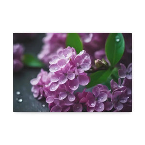 Canvas - Pink Lilac Flowers Print Semi-glossy Finish - Dipaliz