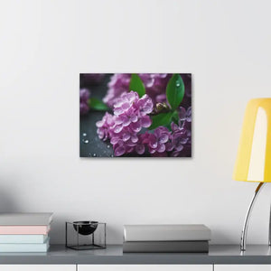 Canvas - Pink Lilac Flowers Print Semi-glossy Finish - Dipaliz