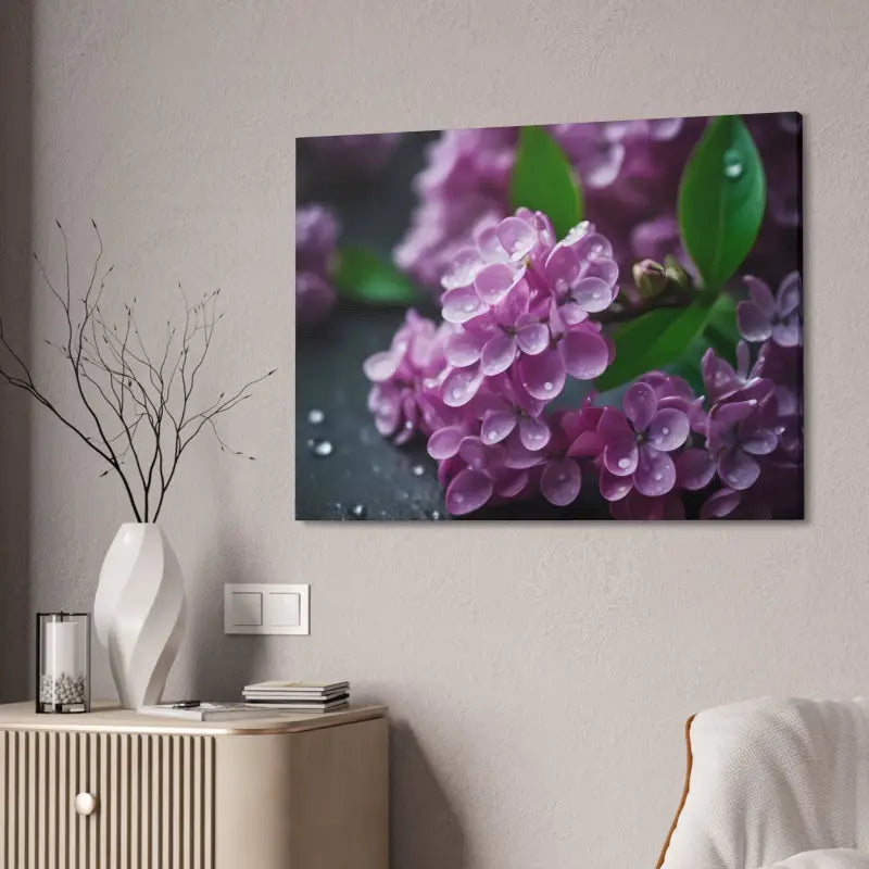 Enchanting Pink Lilac Flowers Canvas: Elegance for any Room! - 40’’ x 30’’ (horizontal) / 1.5’’ Canvas