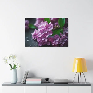 Canvas - Pink Lilac Flowers Print Semi-glossy Finish - Dipaliz