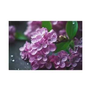 Canvas - Pink Lilac Flowers Print Semi-glossy Finish - Dipaliz
