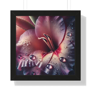 Stunning Pink Lilly Gallery Canvas Framed Horizontal Poster - Dipaliz - 16″ x / Black - Prints