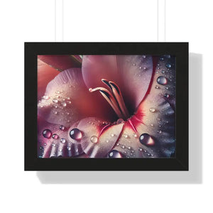 Stunning Pink Lilly Gallery Canvas Framed Horizontal Poster - Dipaliz - 16″ x 12″ / Black - Prints