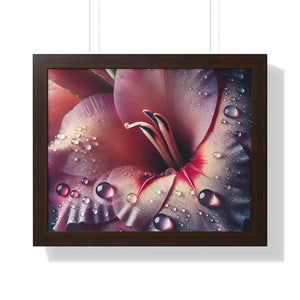 Stunning Pink Lilly Gallery Canvas Framed Horizontal Poster - Dipaliz - 20’’ x 16’’ / Walnut - Prints
