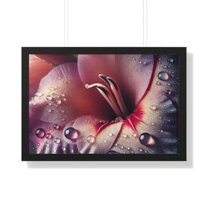 Stunning Pink Lilly Gallery Canvas Framed Horizontal Poster - Dipaliz - 30’’ x 20’’ / Black - Prints