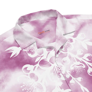 Unisex Floral Pattern Button Shirt - Pink Marble - Dipaliz - Shirts