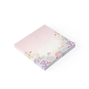 Spiritual Yoga Sticky Notes - Pink Om and Lotus Note Pad - Dipaliz - Paper Products