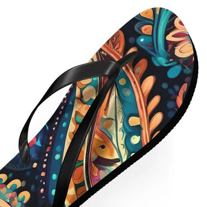 Pink Paisley Unisex Flip Flops - Bold Summer Beach Style - Dipaliz - Slippers
