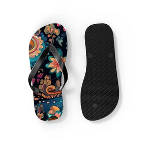 Pink Paisley Unisex Flip Flops - Bold Summer Beach Style - Dipaliz - Slippers