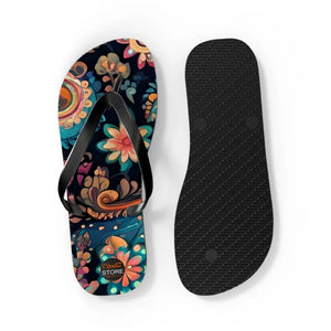 Pink Paisley Unisex Flip Flops - Bold Summer Beach Style - Dipaliz - Slippers