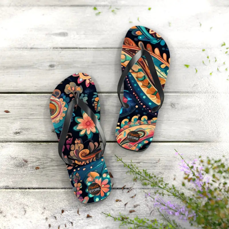 Turn Heads in Pink Paisley Unisex Flip Flops - Shoes