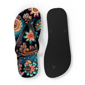 Pink Paisley Unisex Flip Flops - Bold Summer Beach Style - Dipaliz - Slippers