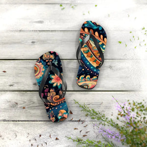 Pink Paisley Unisex Flip Flops - Bold Summer Beach Style - Dipaliz - Slippers