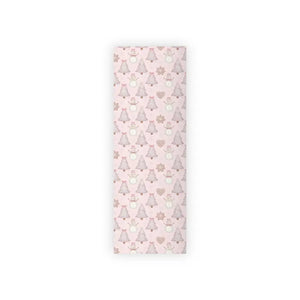 Holiday Wrapping Paper Pink Pastel Snowman Design Dipaliz - 28’’ x 79’’ / Satin