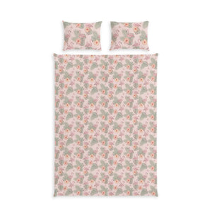 Pink Pastel Rose Floral Cotton Bed Set - Dipaliz - Bedding Sets