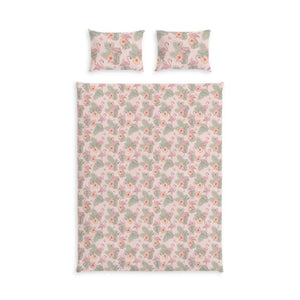 Pink Pastel Rose Floral Cotton Bed Set - Dipaliz - Bedding Sets