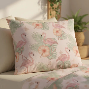 Pink Pastel Rose Floral Cotton Bed Set - Dipaliz - Bedding Sets