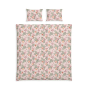 Pink Pastel Rose Floral Cotton Bed Set - Dipaliz - Bedding Sets