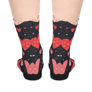 Stylish Red Hearts Mid-length Socks - Casual Wear - Dipaliz
