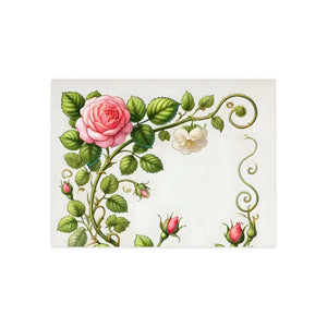 Home Decor - Pink Rose Climber Ceramic Wall Tile - Elegant Floral - Dipaliz