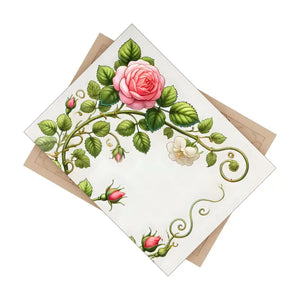 Home Decor - Pink Rose Climber Ceramic Wall Tile - Elegant Floral - Dipaliz