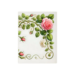 Home Decor - Pink Rose Climber Ceramic Wall Tile - Elegant Floral - Dipaliz