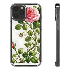 Stylish Pink Rose Clear Case - Slim Shockproof Cover - Dipaliz - Mobile Phone Cases